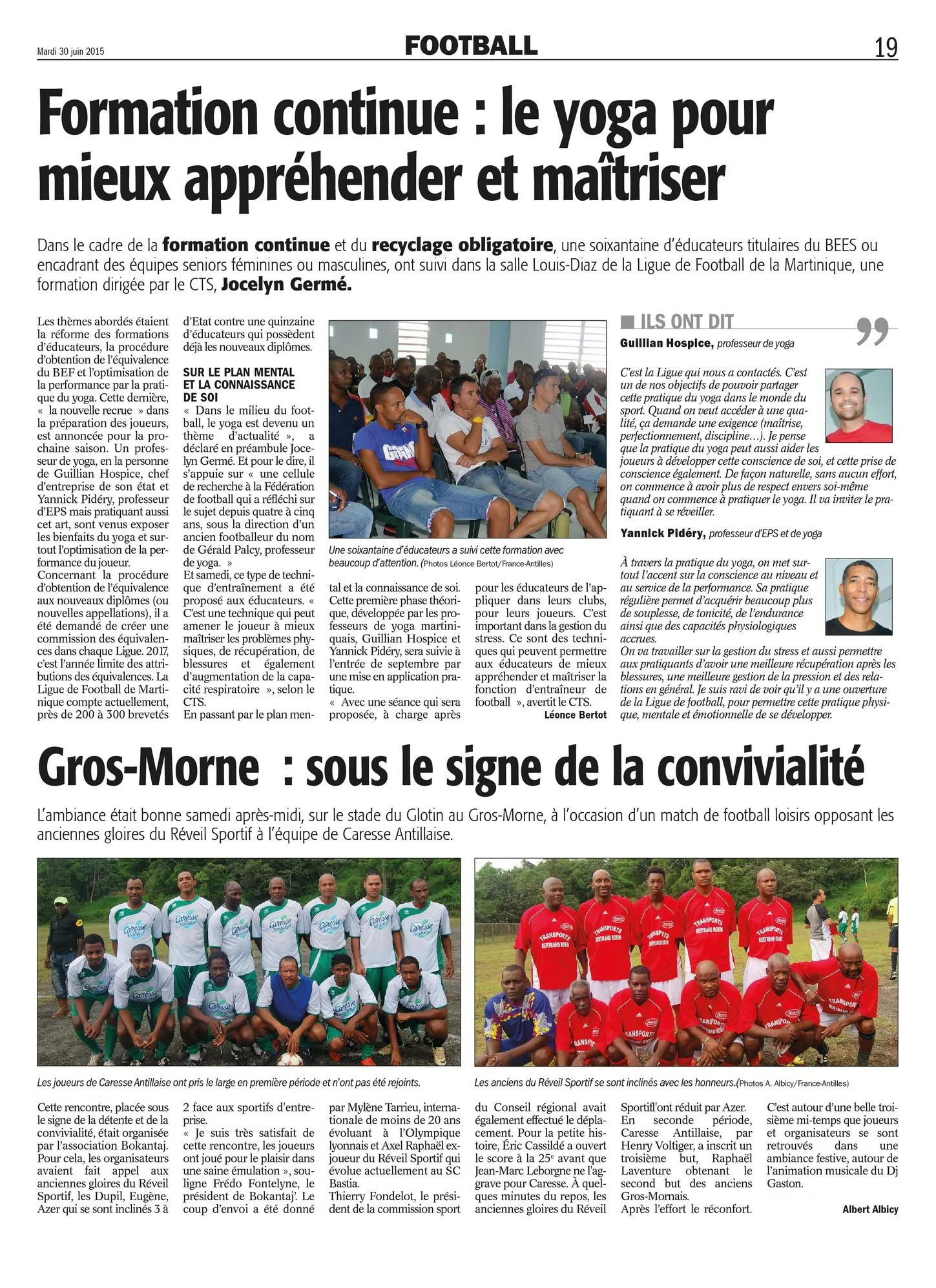 Yoga ligue football FA2015-06-30 Martinique Lamentin Schoelcher